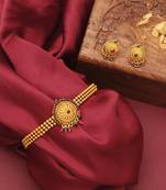 Gold Plated Choker Set With Earrings