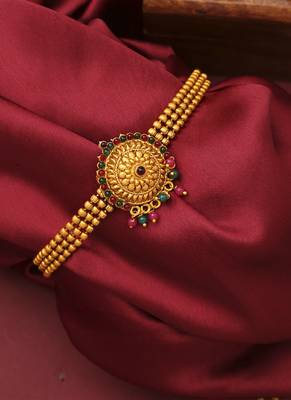 Gold Plated Choker Set With Earrings 2