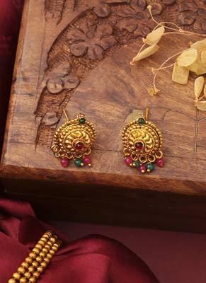 Gold Plated Choker Set With Earrings 3