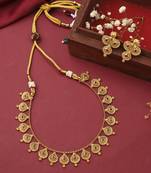 Gold-Plated Alloy Necklace Set with Earrings