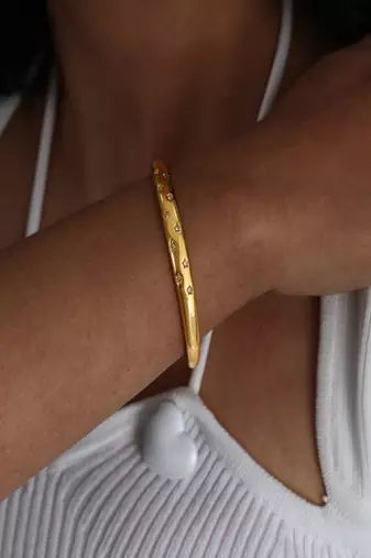 Starry 18k plated stainless steel cuff bracelet