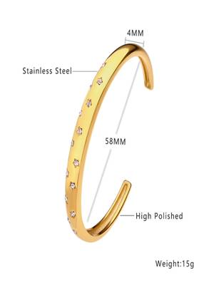 Starry 18k plated stainless steel cuff bracelet 3