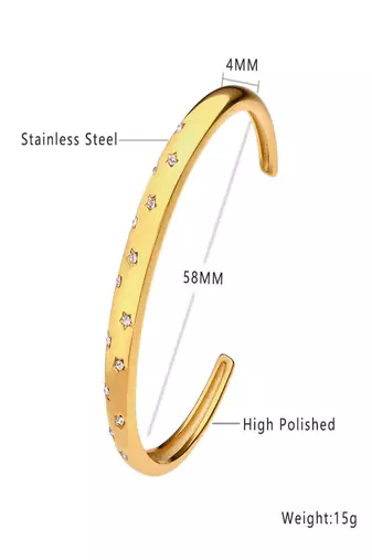 Starry 18k plated stainless steel cuff bracelet