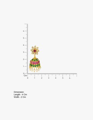 Gold toned kemp jhumka jhumki earrings 5