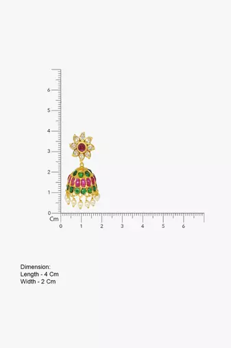 Gold toned kemp jhumka jhumki earrings