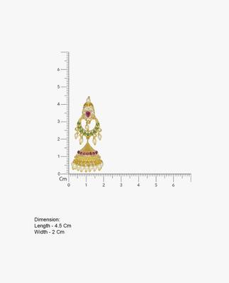 Gold toned kemp jhumka jhumki earrings ruby emerald 4
