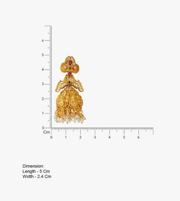 Matt Gold Lakshmi Temple Jhumka jhumki Earrings 4