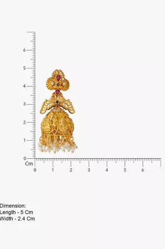 Matt Gold Lakshmi Temple Jhumka jhumki Earrings
