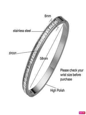 Lux white zircon 18k plated stainless steel cuff bracelet 4