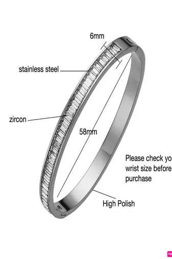 Lux white zircon 18k plated stainless steel cuff bracelet
