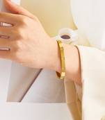 Cross 18k plated stainless steel cuff bracelet