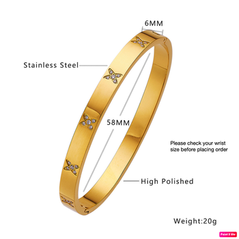 Cross 18k plated stainless steel cuff bracelet 4