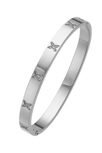 Cross 18k plated stainless steel cuff bracelet