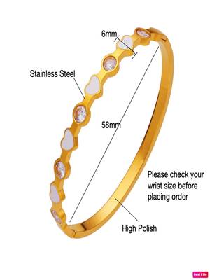 Enamel & zircon  18k plated stainless steel cuff bracelet 3