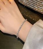 White zircon 18k silver-plated tennis bracelet