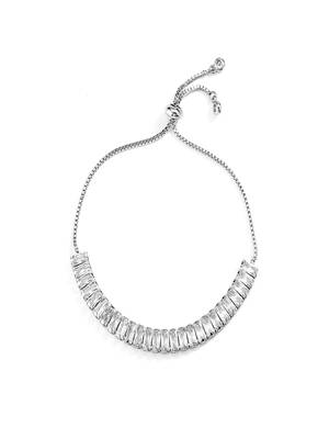 White zircon 18k silver-plated tennis bracelet 2
