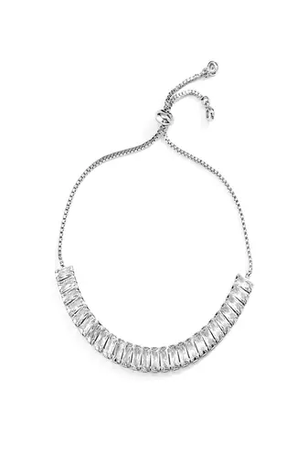 White zircon 18k silver-plated tennis bracelet