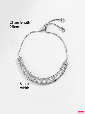 White zircon 18k silver-plated tennis bracelet 4