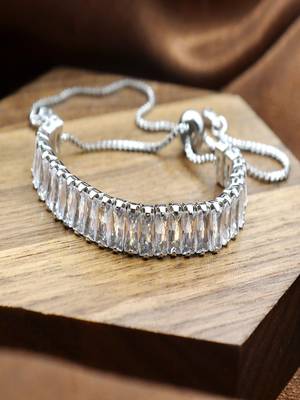White zircon 18k silver-plated tennis bracelet 5