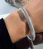 Silver plated 12mm snake bangle