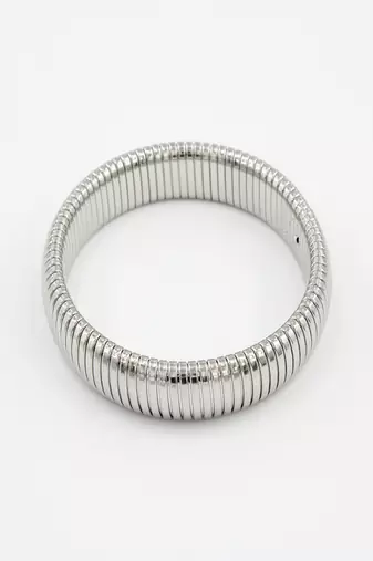 Silver plated 12mm snake bangle
