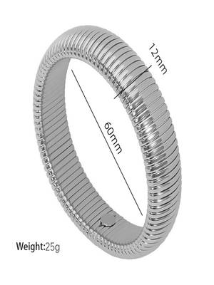 Silver plated 12mm snake bangle 5