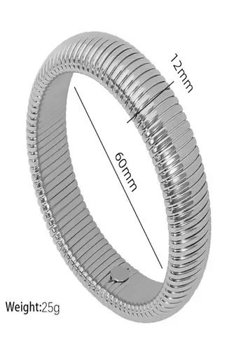 Silver plated 12mm snake bangle