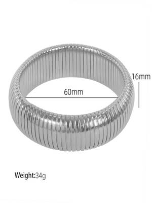 Silver plated 16mm snake bangle 5