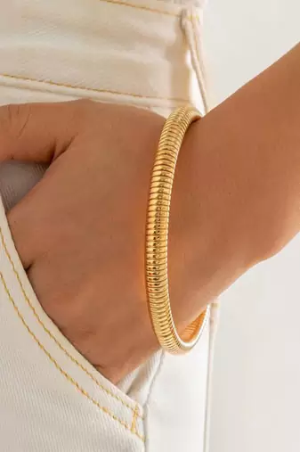 Gold plated 12mm snake bangle