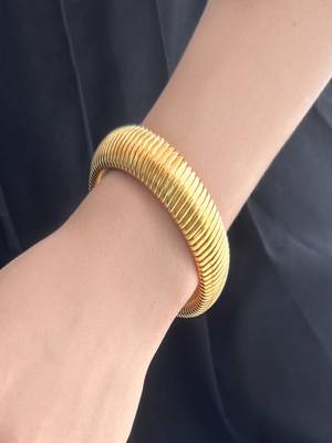 Gold plated 16mm snake bangle 1