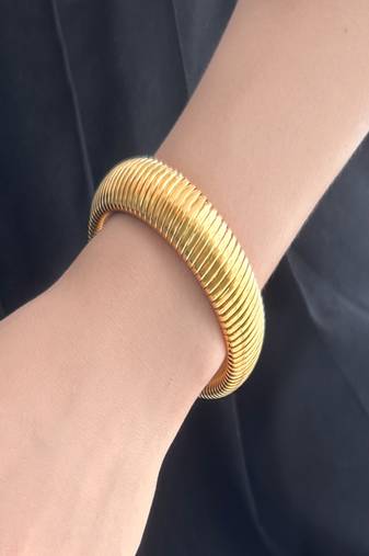 Gold plated 16mm snake bangle