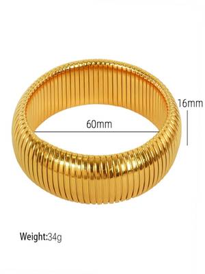 Gold plated 16mm snake bangle 3