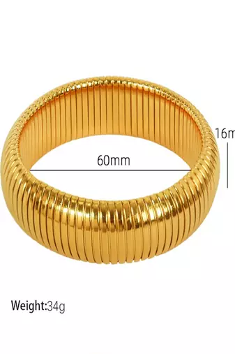 Gold plated 16mm snake bangle
