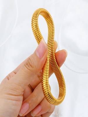 Gold plated 16mm snake bangle 4