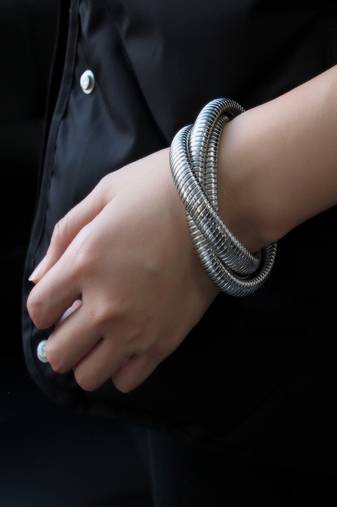 18k plated 12mm trio snake bangle