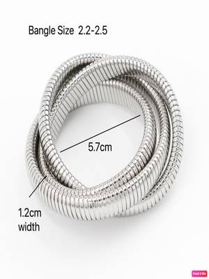 18k plated 12mm trio snake bangle 4