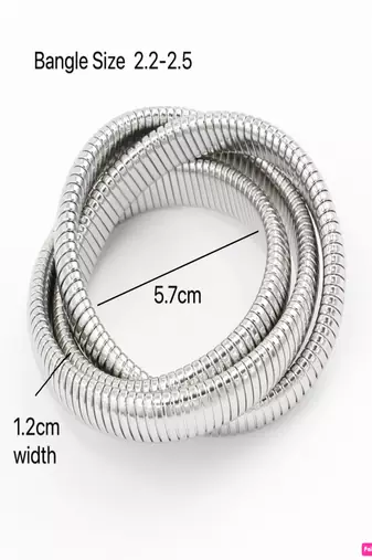 18k plated 12mm trio snake bangle