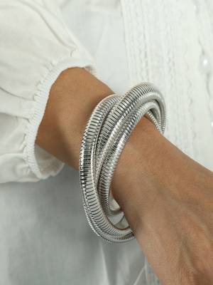 18k plated 12mm trio snake bangle 1