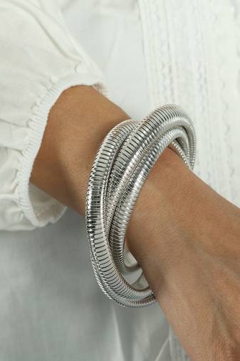 18k plated 12mm trio snake bangle