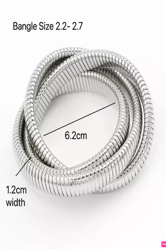 18k plated 12mm trio snake bangle