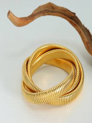 18k plated 12mm trio snake bangle 3