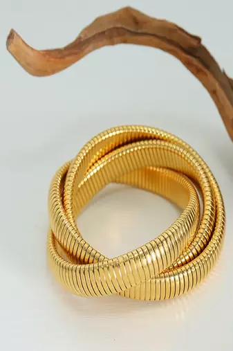 18k plated 12mm trio snake bangle