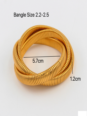 18k plated 12mm trio snake bangle 4