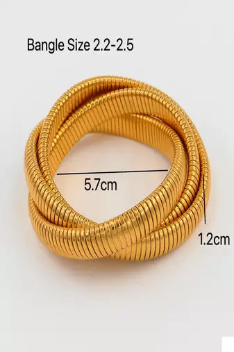 18k plated 12mm trio snake bangle