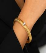 White zircon 18k plated stretch bracelet