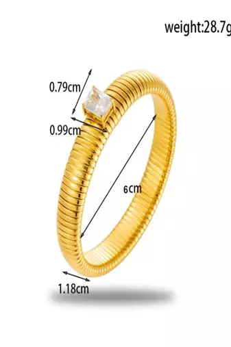 White zircon 18k plated stretch bracelet