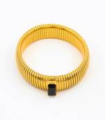 Black zircon 18k plated stretch bracelet