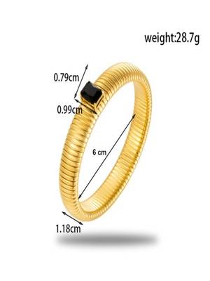 Black zircon 18k plated stretch bracelet 3