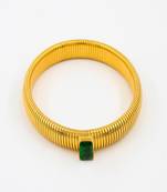 Green zircon 18k plated stretch bracelet