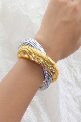 18k plated 16mm duo snake bangle